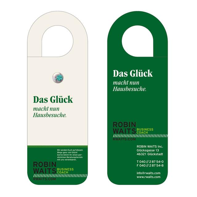 VERTEILAKTION GLÜCKSCENT (Türanhänger) mit deinem Logo BERENDSOHN