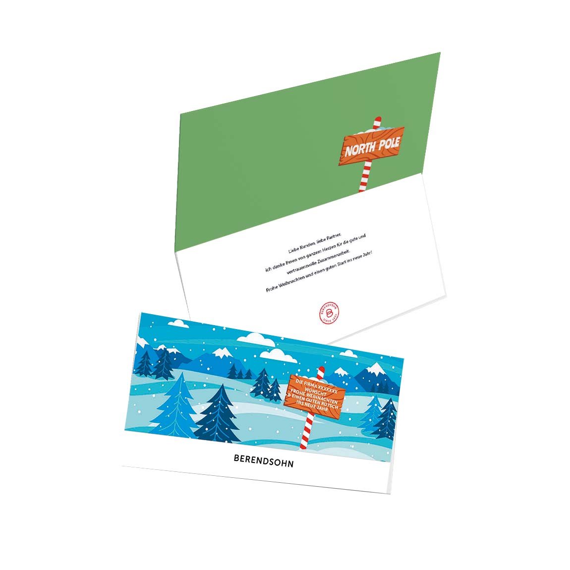 Weihnachtskarte NORDPOL (45), DIN lang