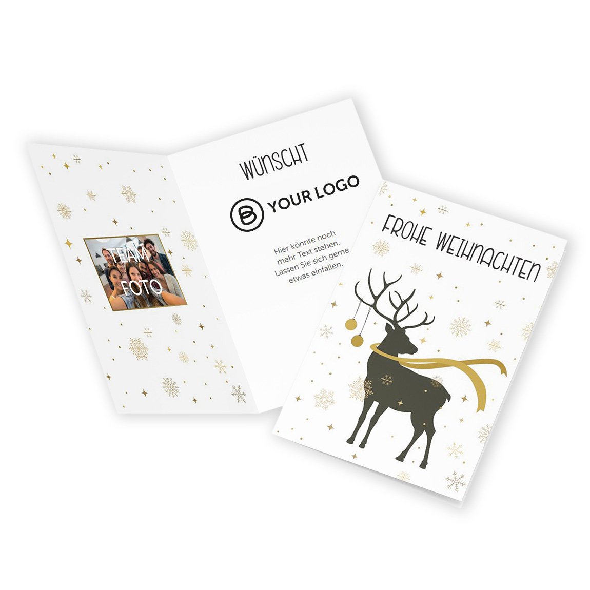 Weihnachtskarte HIRSCH GOLD (10), DIN A6