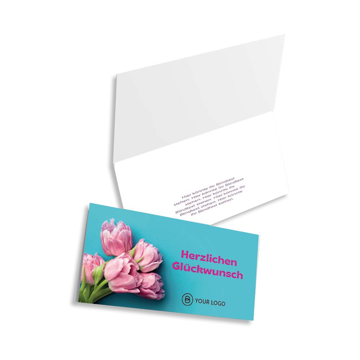 Grußkarte TULPEN, DIN lang