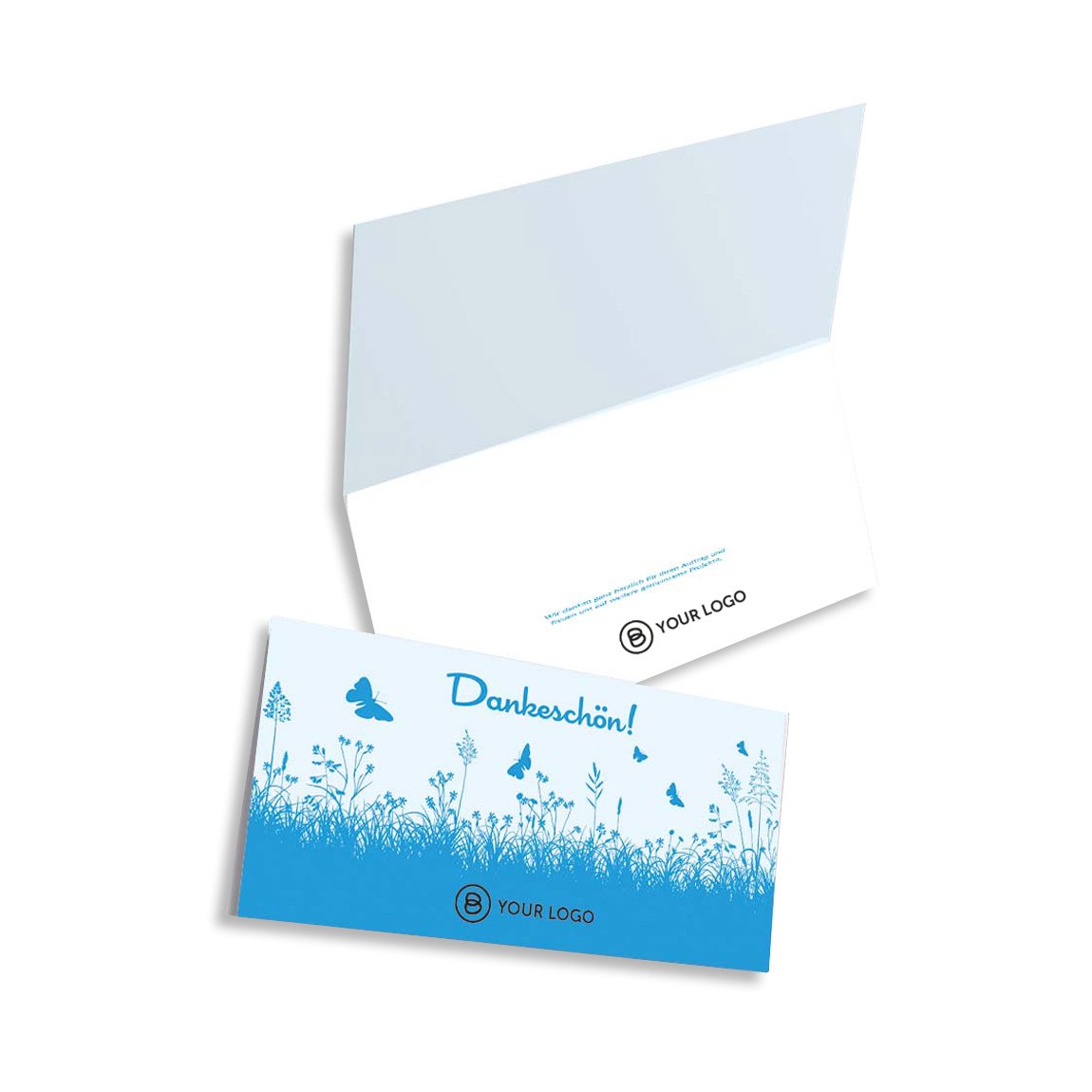 Grußkarte BLAUE WIESE, DIN lang