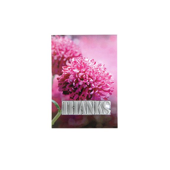 Karte mit Schlüsselanhänger THANKS, Floral