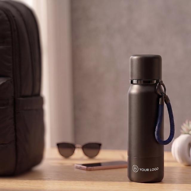BLACK SATIN, blau (Duo-Thermoflasche)