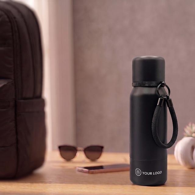 BLACK SATIN, schwarz (Duo-Thermoflasche)