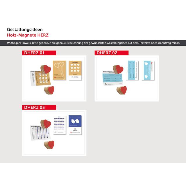 DOPPEL HERZ (Holzmagnet Set)