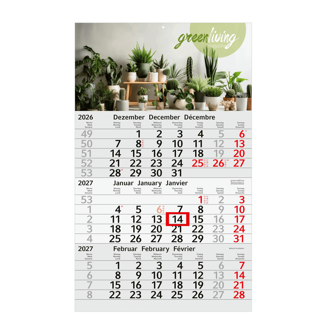 ECOZA, rot (Wandkalender)
