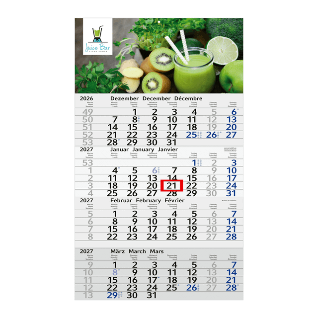 ELOVA, blau (Wandkalender)