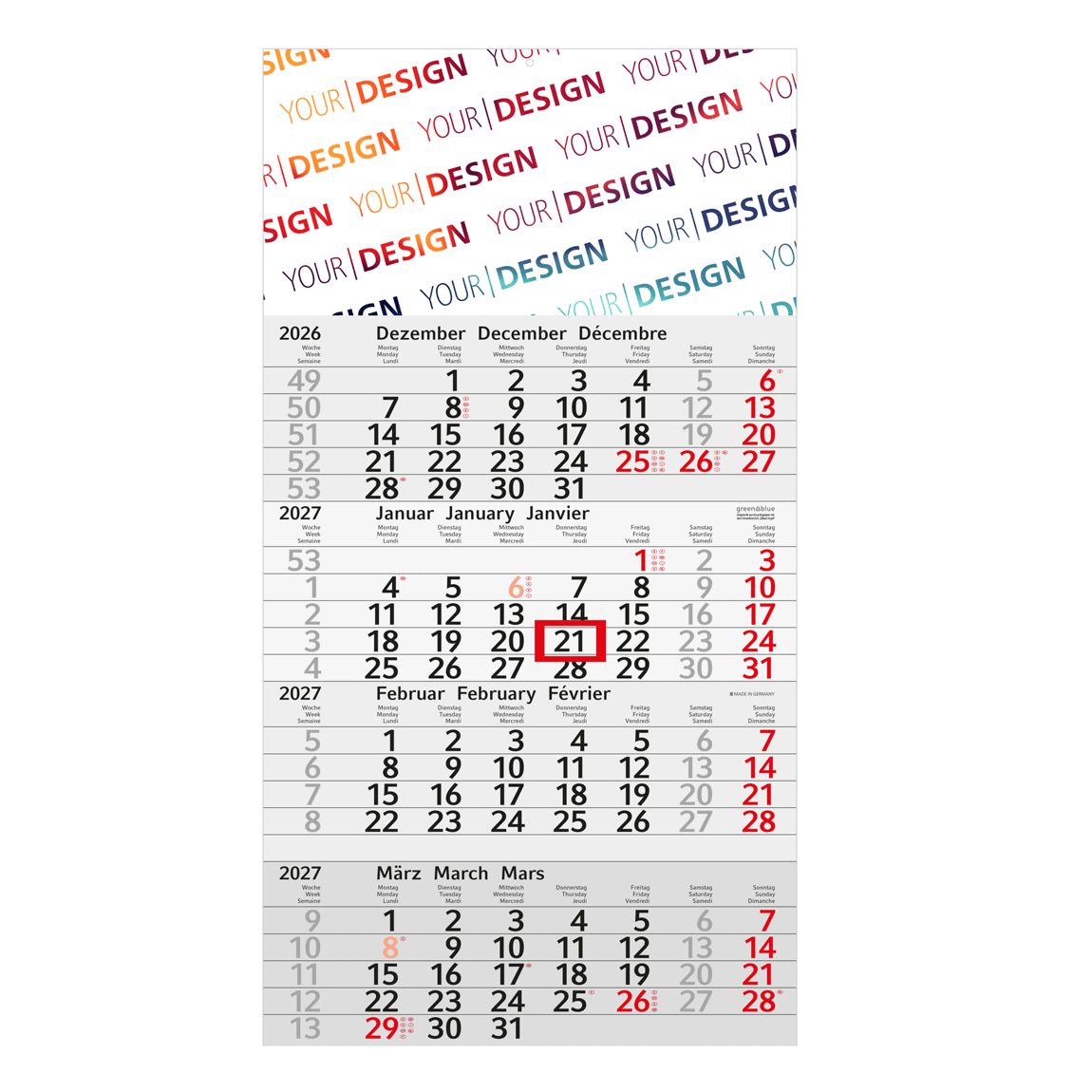 ELOVA, rot (Wandkalender)