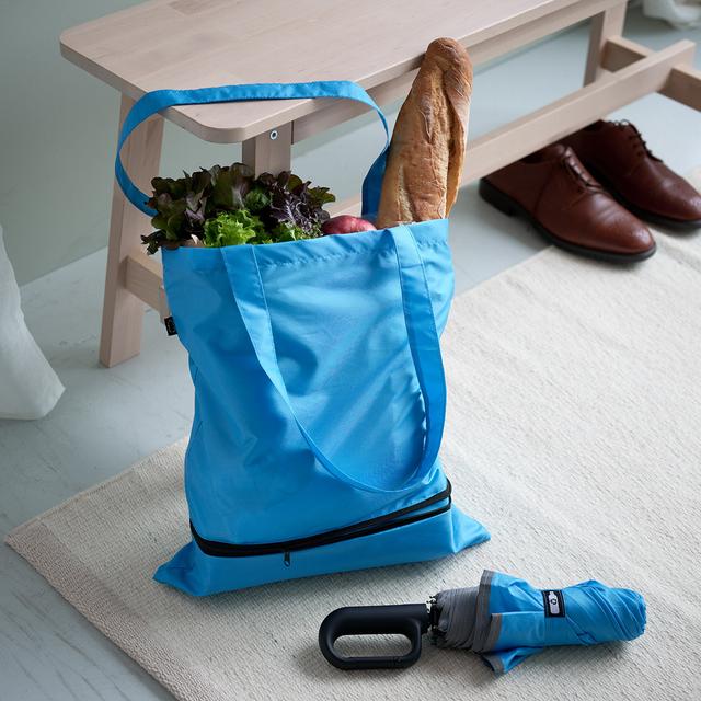 EVERDRY, blau (Regenschirm + Tasche)