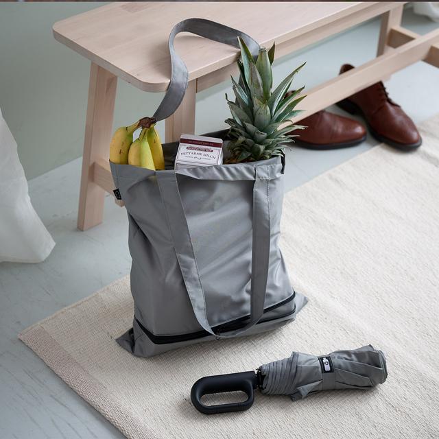 EVERDRY, grau (Regenschirm + Tasche)