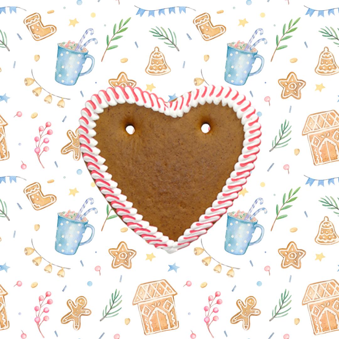 LOVE BITE, rot-weiß (Lebkuchenherz)