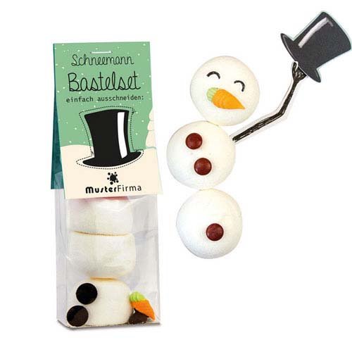 Naschbeutel Marshmallow Schneemann