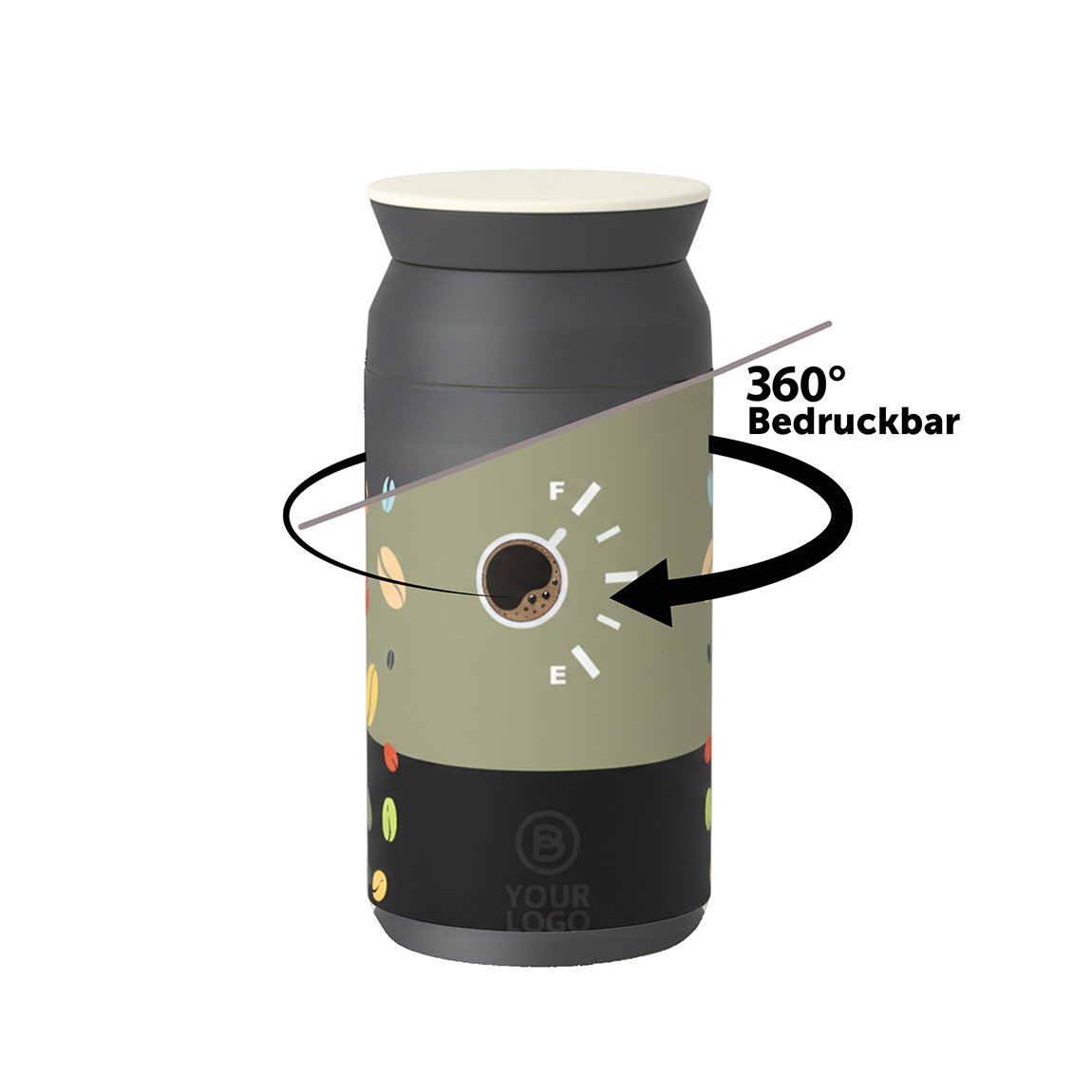 ONGOING FULL PRINT, schwarz (Thermobecher)