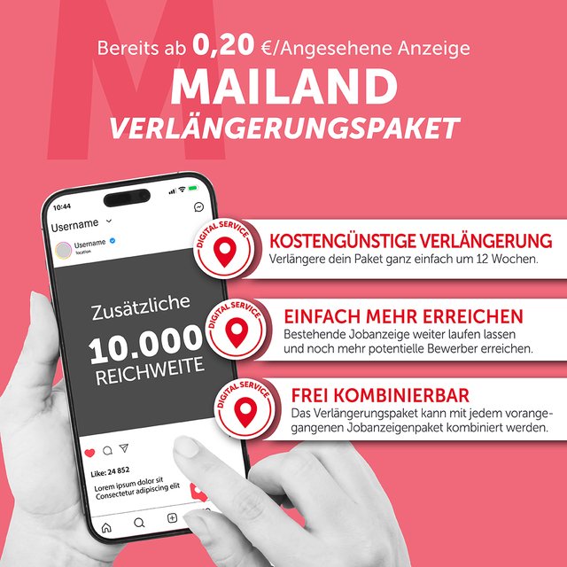 SoMe Jobanzeige MAILAND Verlängerung