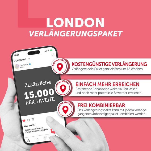 SoMe Jobanzeige LONDON Verlängerung