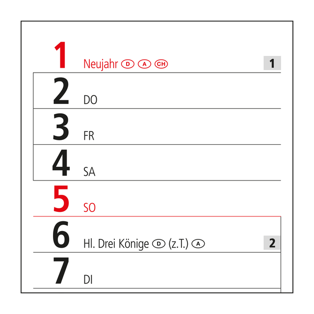 Streifenkalender LONG