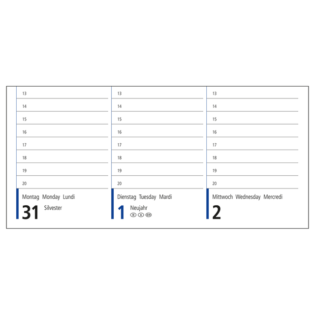 Tischquerkalender COMPACT